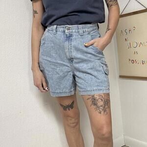 Vintage Riveted Lee Denim Dad Cargo Shorts